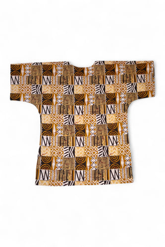 Zand Bogolan Mosaic Dashiki Shirt / Dashiki Jurk - Afrikaans shirt - Unisex