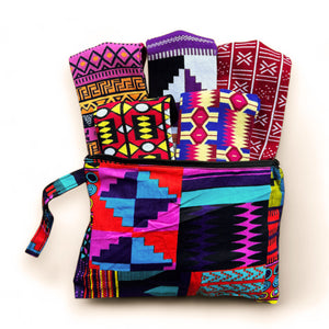 Afrikaanse sokken / Afro socks set SANKOFA met tasje - Set van 5