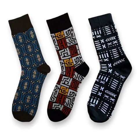 African socks / Afro socks / Set of 3 pairs