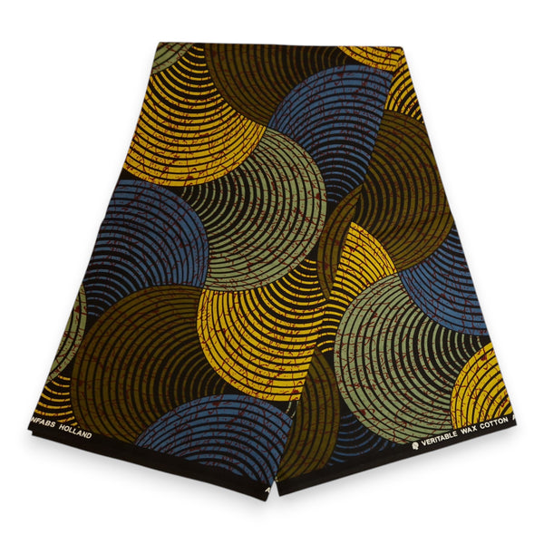 Haarband / Hoofdband in Afrikaanse print - Groen Concentric Circles