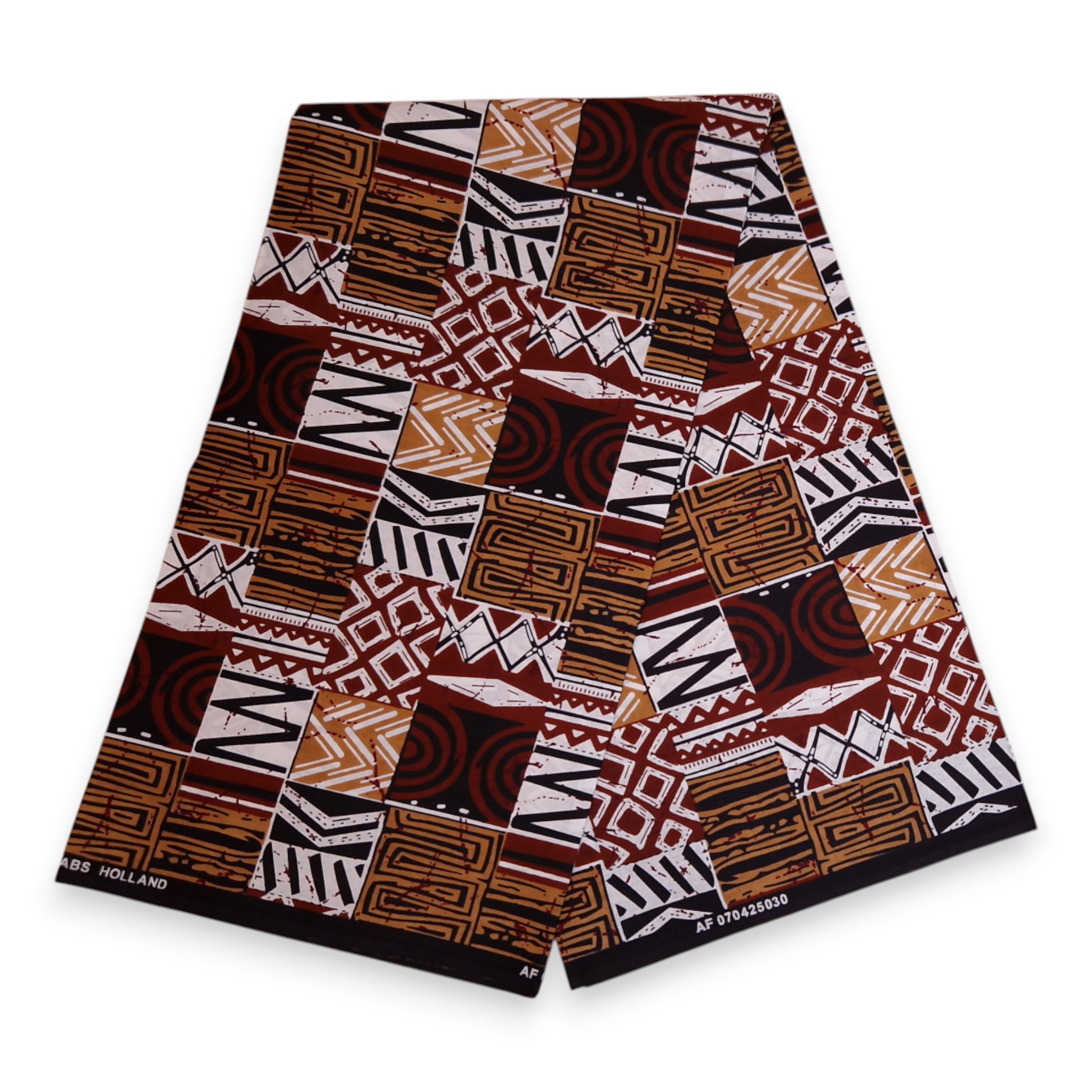 Tissu africain / tissu wax - Marron Bogolan Mosaic - 100 % coton