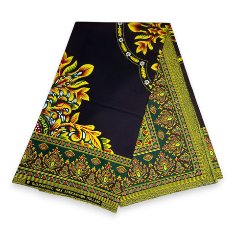 Noir Java Design - Tissu africain / tissu wax - 100% coton