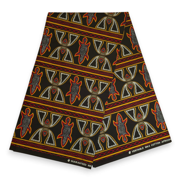 Haarband / Hoofdband in Afrikaanse print - Zwart Rood Toghu Bamenda