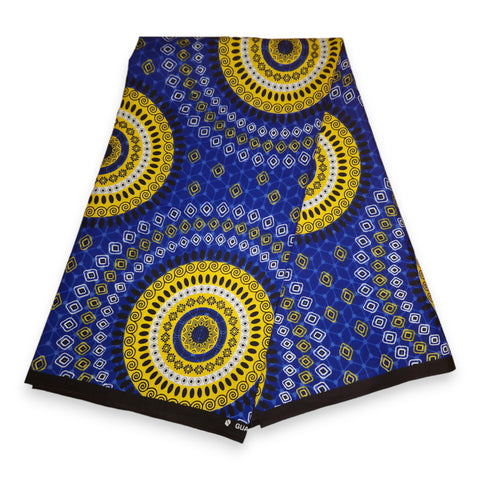 African print fabric - Blue Dotted Patterns - 100% cotton