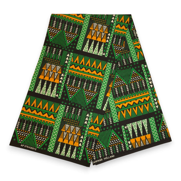 African Wax print fabric - Green Emerald Spirit - 100% cotton