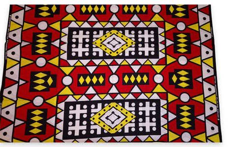 Afrikaanse print stof - Rode Samakaka / Samacaca (Angola) - 100% katoen