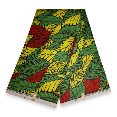 African print fabric - Maroon / Orange Bogolan / Mud cloth