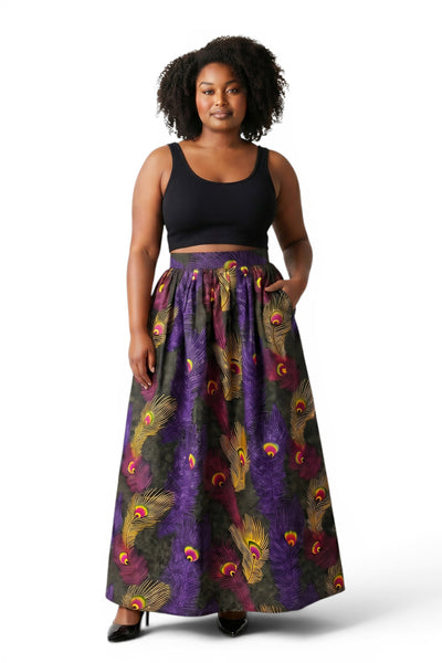 African Wax print fabric - Purple Yellow Royal Peacock - 100% cotton