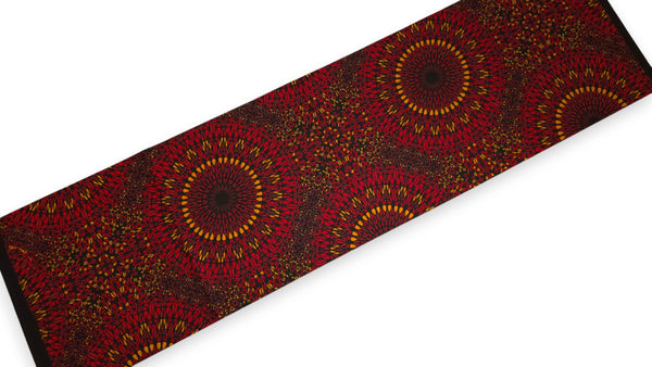 Tissu wax africain - Rouge Sunfire Bloom - 100% coton