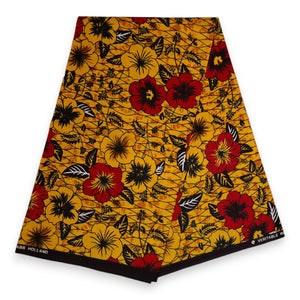 African print fabric - Yellow Flowers - 100% cotton