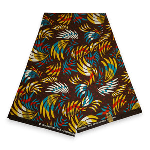 African print fabric - Multicolor Feathers - 100% cotton