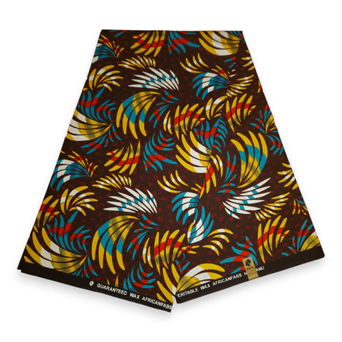 African print fabric - Multicolor Feathers - 100% cotton
