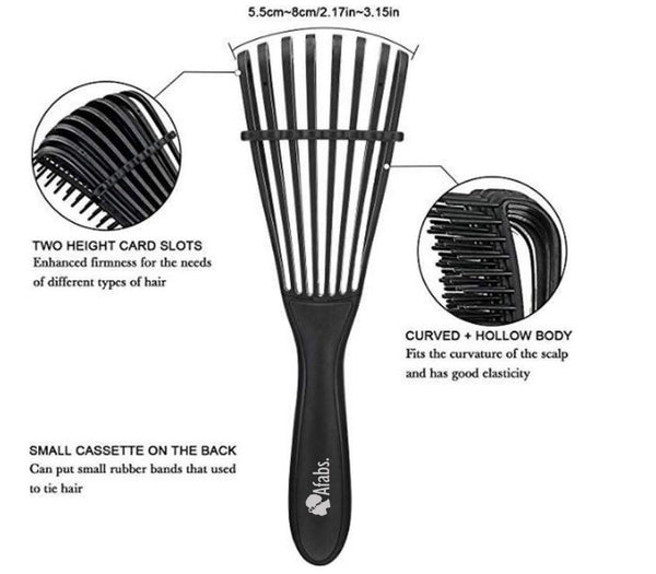 Afabs® Zwarte Anti-klit Haarborstel +  Zwarte satijnen slaapmuts | Detangler brush | Detangling brush | Satin cap / Hair bonnet / Satijnen nachtmuts / Satin bonnet | Kam voor Krullen | Kroes haar borstel