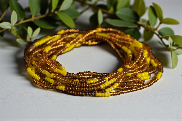 Waist Beads / African Hip Chain - ESOSA - Yellow (elastic)