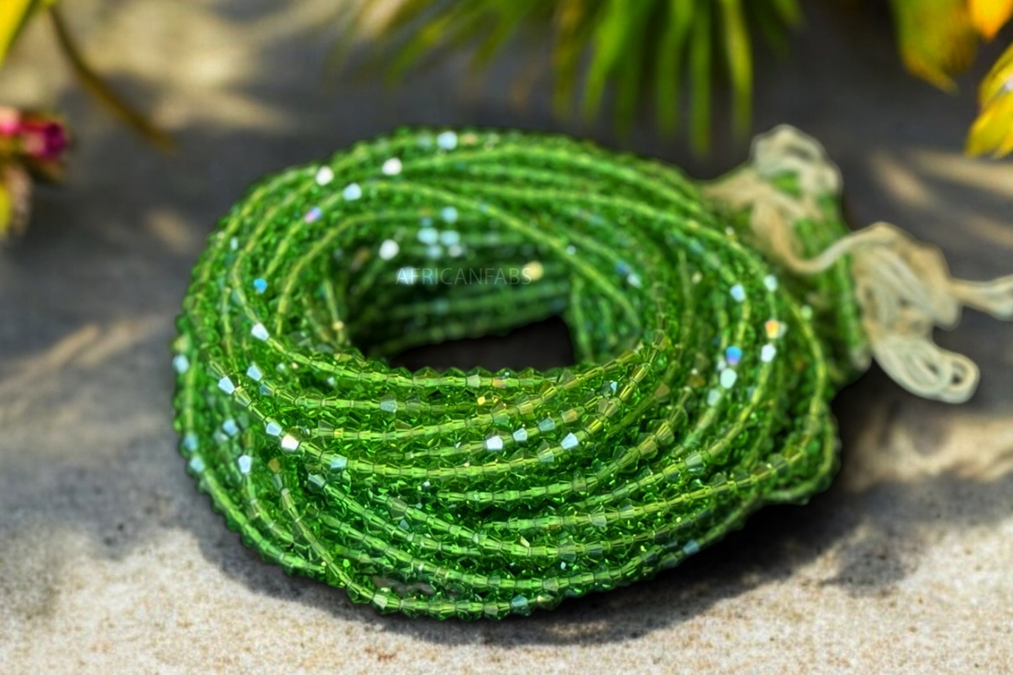 Baya Bijoux / Bine Bine / Waist Beads / Perles De Taille africaine - Osato - Cristal Vert (non élastique)