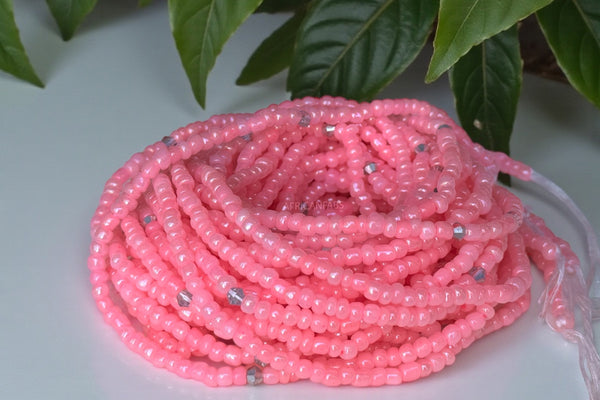Waist Beads / Afrikaanse Heupketting - Chim  - Roze (Traditioneel niet-elastisch koord)