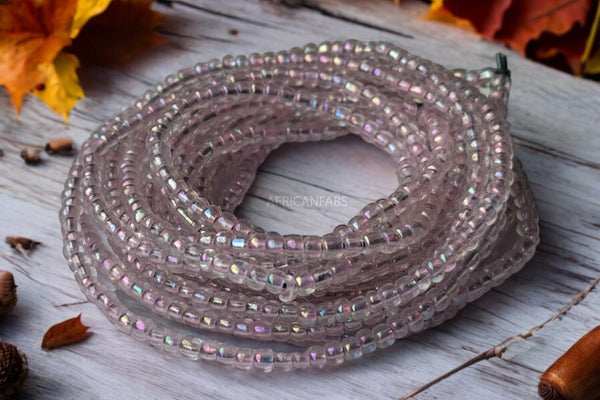 Waist Beads / African Waist Chain - Water - Pink (elastic)