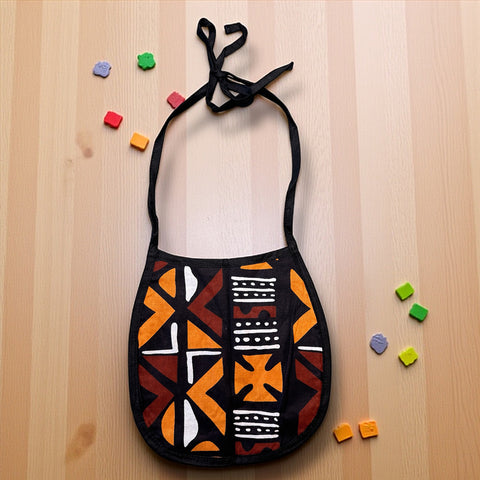 Afrikaanse print slabbetje - Bruin Kruis Bogolan (Unisex)