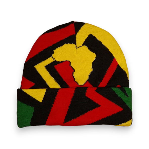 Bonnet à Motifs Africains - Vert Jaune Red Pan Africa