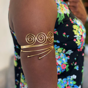 Afrikaanse stijl bovenarm Bangle armband sieraad - 3 Sisters - Goud