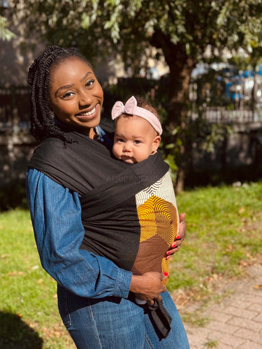 African Print Baby Carrier / Baby sling / baby wrap - Yellow Diamond