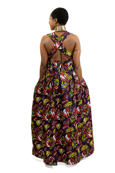 Afrikaanse print Rode Feathers Infinity Multiway Maxi Jurk