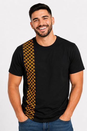 T-shirt avec détails imprimés africains - 