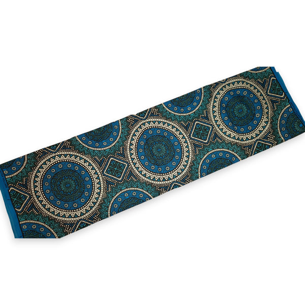 Afrikaanse wax print stof - Blauw en Petrol Sacred Circle Patterns - 100% katoen