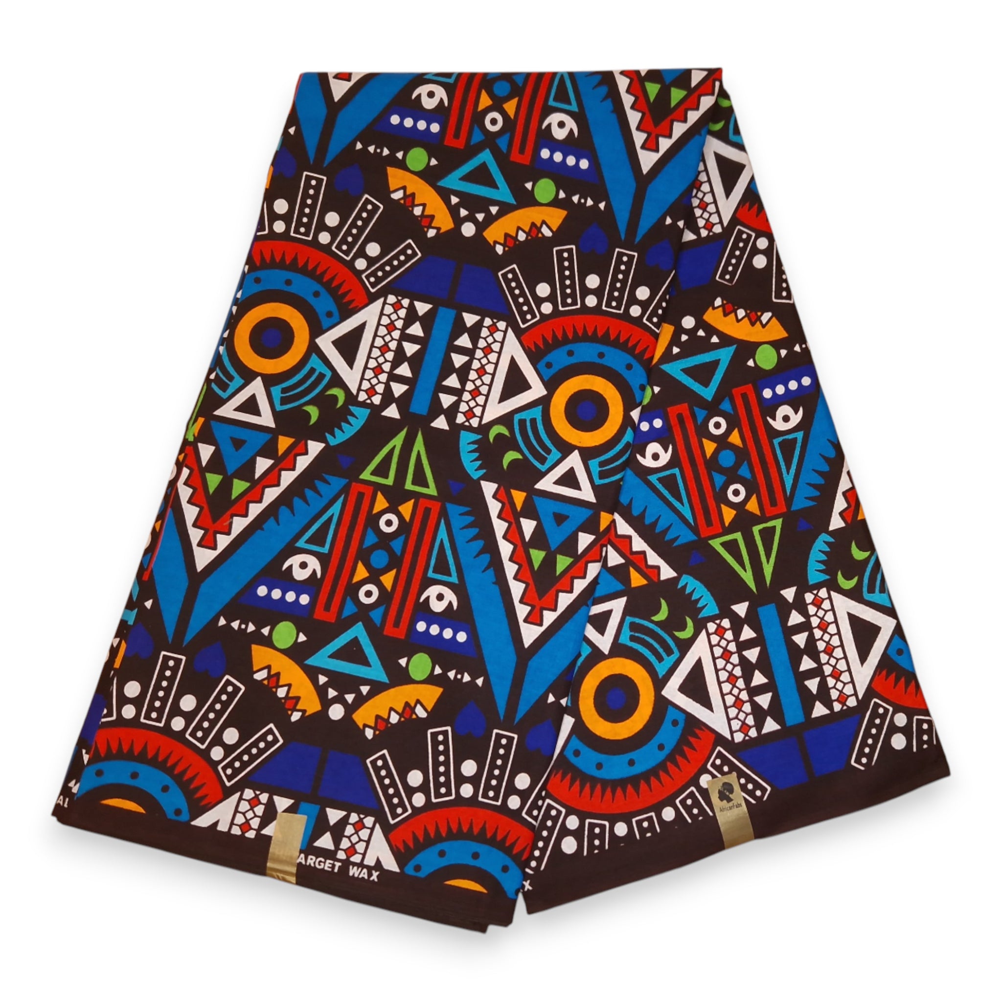 Afrikaanse print stof - Blauwe Tribal Patterns - 100% katoen