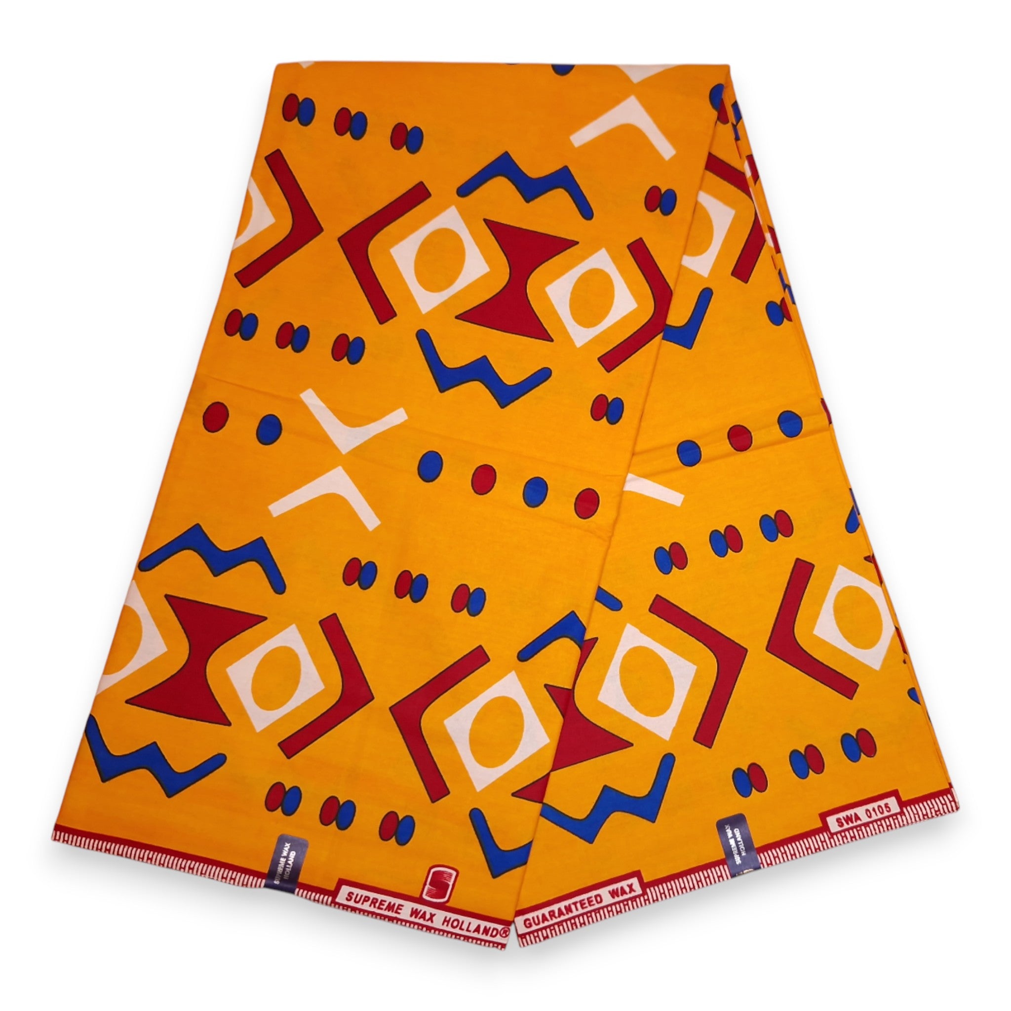 Afrikaanse stof - Gele Bogolan - 100% katoen