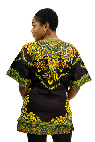 Zwart Dashiki Shirt / Dashiki Jurk - Afrikaans shirt - Unisex