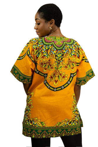 Oranje Dashiki Shirt / Dashiki Jurk - Afrikaans shirt - Unisex