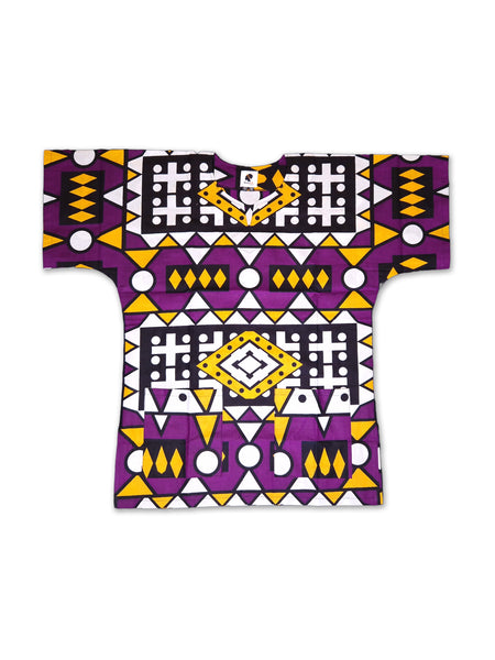 Paarse Samakaka Dashiki Shirt / Dashiki Jurk - Afrikaans shirt - Unisex