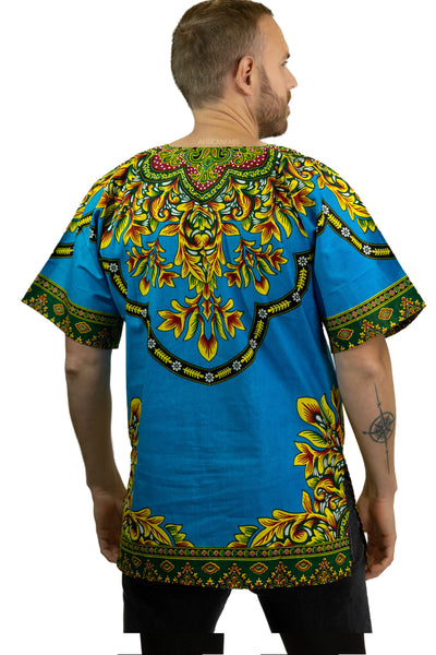 Blauwe Dashiki Shirt / Dashiki Jurk - Afrikaans shirt - Unisex