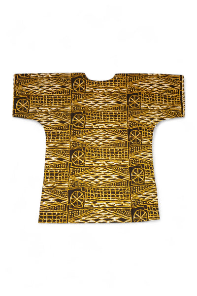 Black Yellow Ndop Cameroon Dashiki Shirt / Dashiki Dress - African print top - Unisex