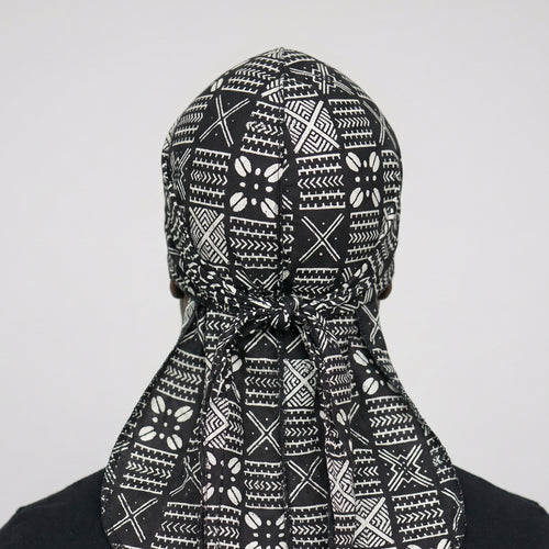 Durag / Du-rag / Do-rag / Bandana - Unisex - Zwarte X mud