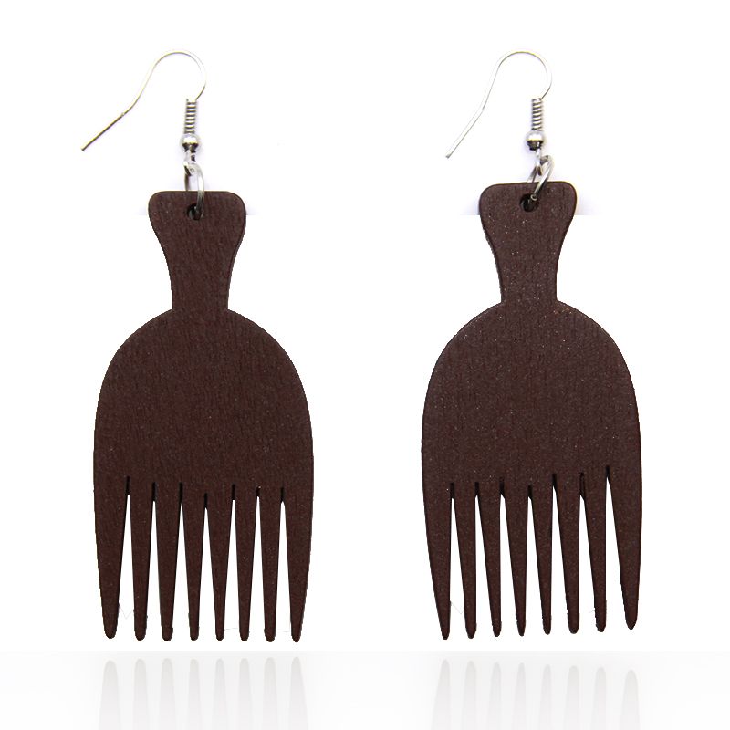 African Print Earrings | Bruin kam wooden earrings