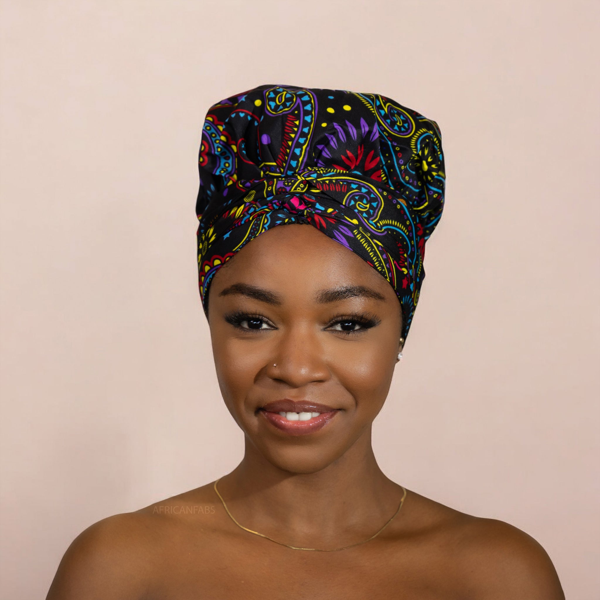 Turban facile - Bonnet en satin - Multicolore Paisley