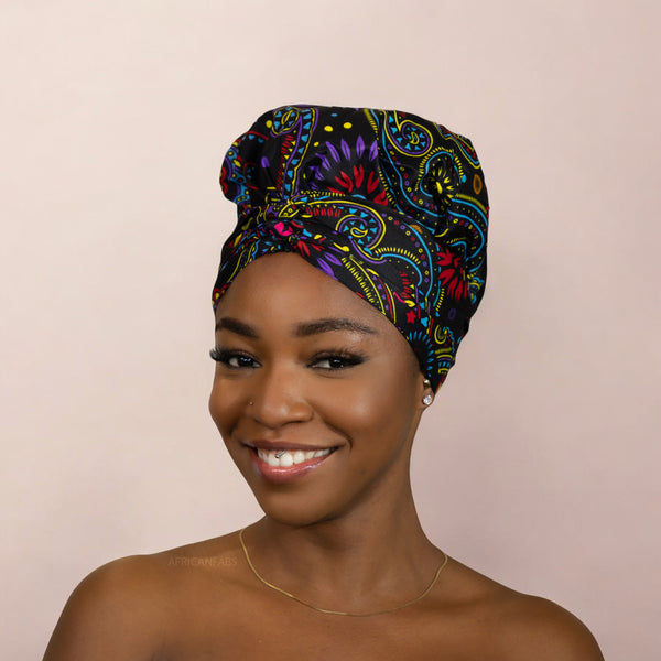 Turban facile - Bonnet en satin - Multicolore Paisley