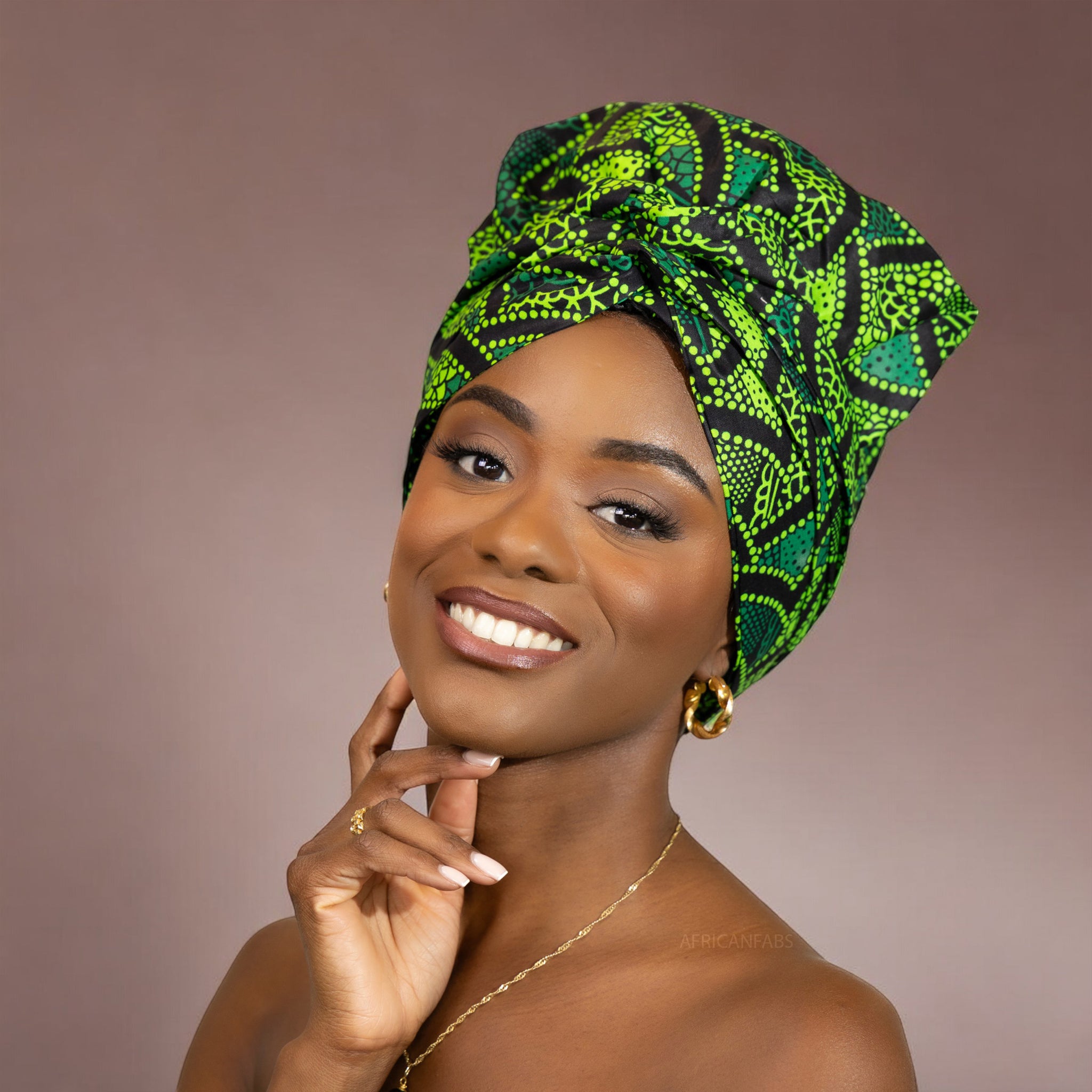 Turban facile - Bonnet en satin - Vert