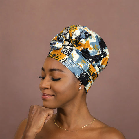 Easy headwrap / hoofddoek - Satijnen binnenkant - Mix