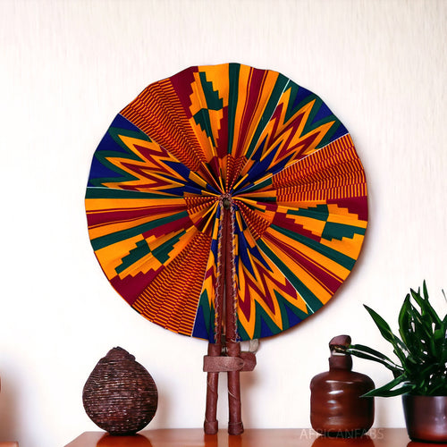 African Hand fan - Ankara print Hand fan - kente