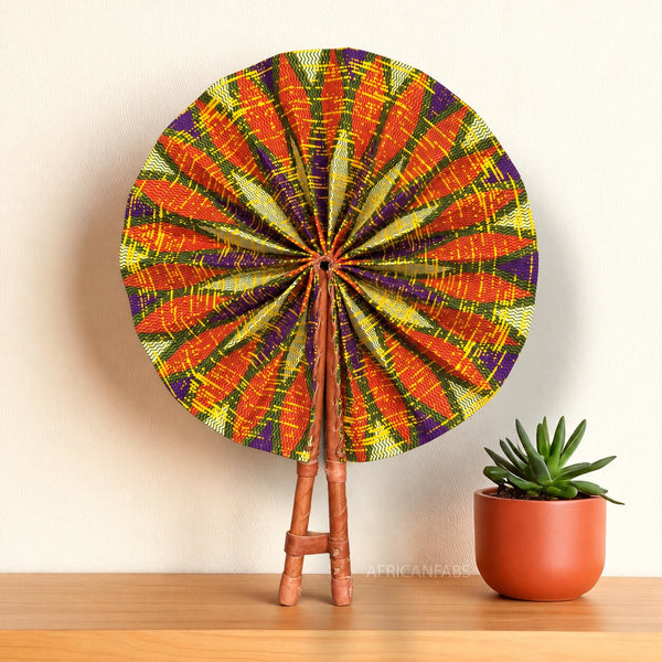 African Hand fan - Ankara print Hand fan - Multicolor Abiola