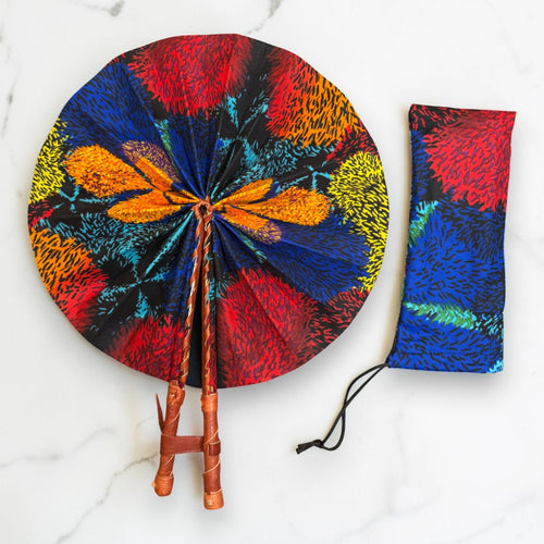 African Hand fan - Ankara print Hand fan - Multicolor Darko