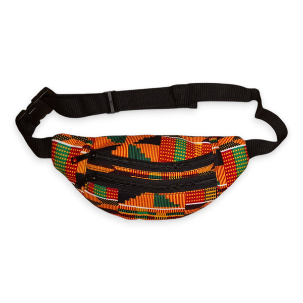 Afrikaanse print heuptasje / Fanny pack - Oranje Kente - Festival tasje