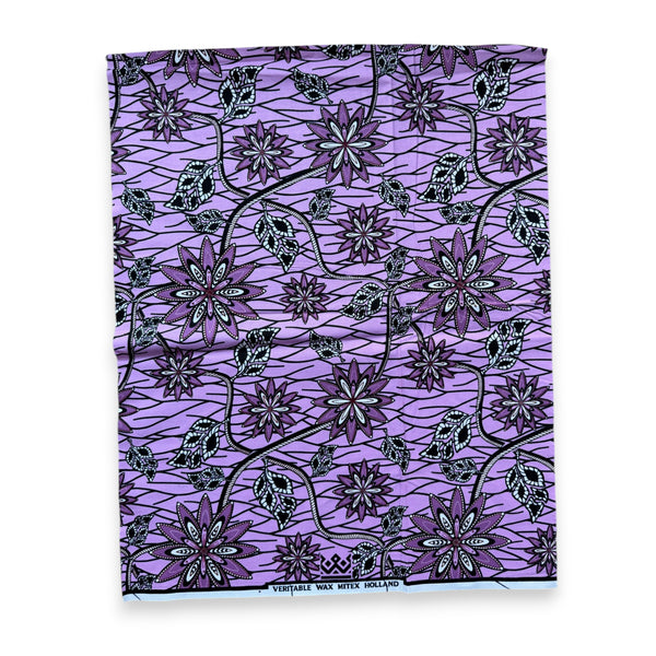 Fat Quarter African Wax Print Fabric - Purple FTQ 8713 - Quilting & Patchwork (45 x 57 cm / 18 x 22 inch)