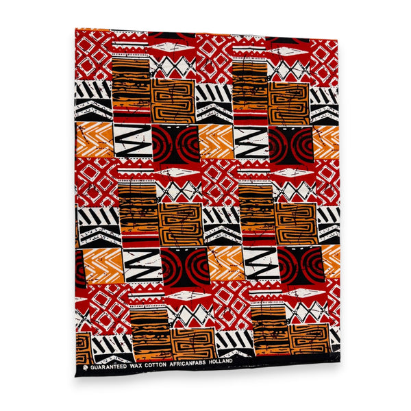 Fat Quarter Coupons Tissu Wax Africain - Rouge FTQ 8718 - Quilting & Patchwork (45 x 57 cm / 18 x 22 inch)