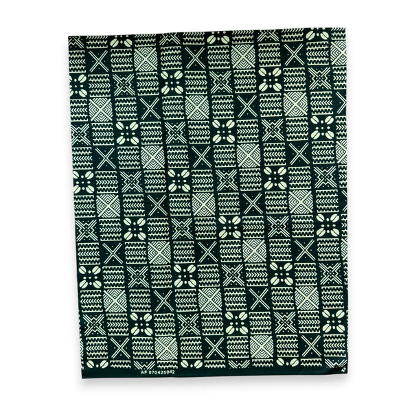 Fat Quarter African Wax Print Fabric - Green FTQ 8730 - Quilting & Patchwork (45 x 57 cm / 18 x 22 inch)