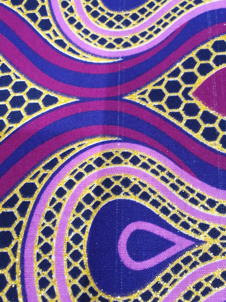 Afrikaanse stof - Exclusief versierd met glittereffecten 100% katoen - GL-4018 Roze Goud (Belangrijk: graag lezen)