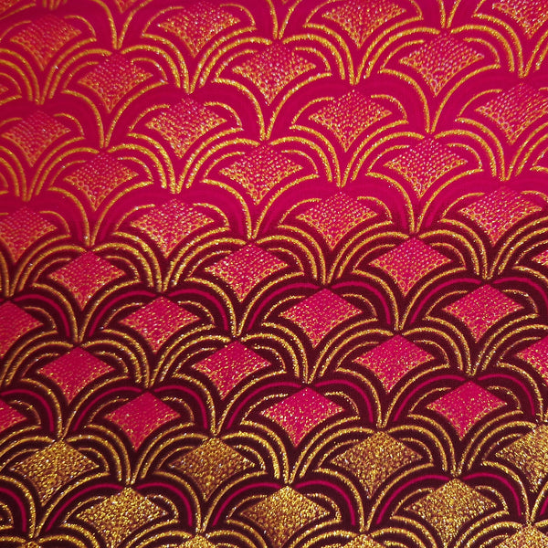 Afrikaanse stof - Exclusief versierd met glittereffecten 100% katoen - GL-4021 Roze Goud